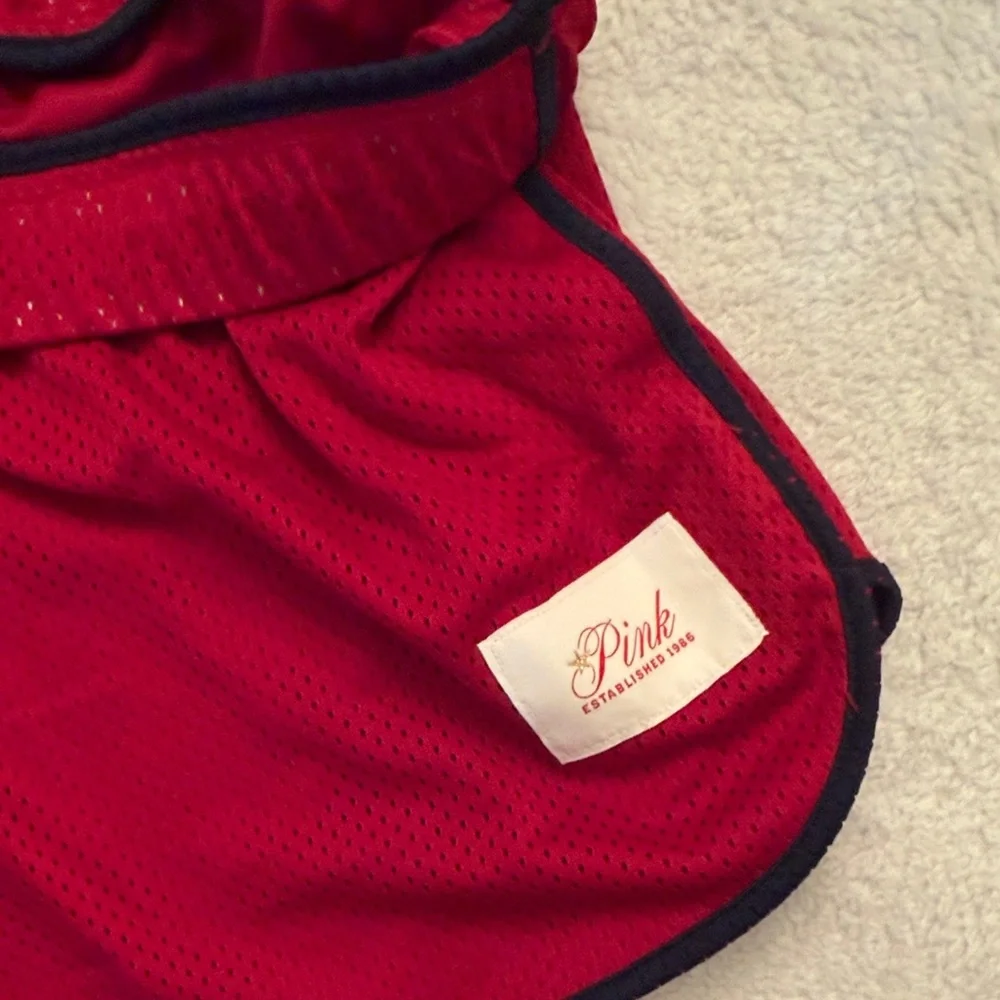 Red Mesh Shorts with Black Trim - Picture 3 of 6